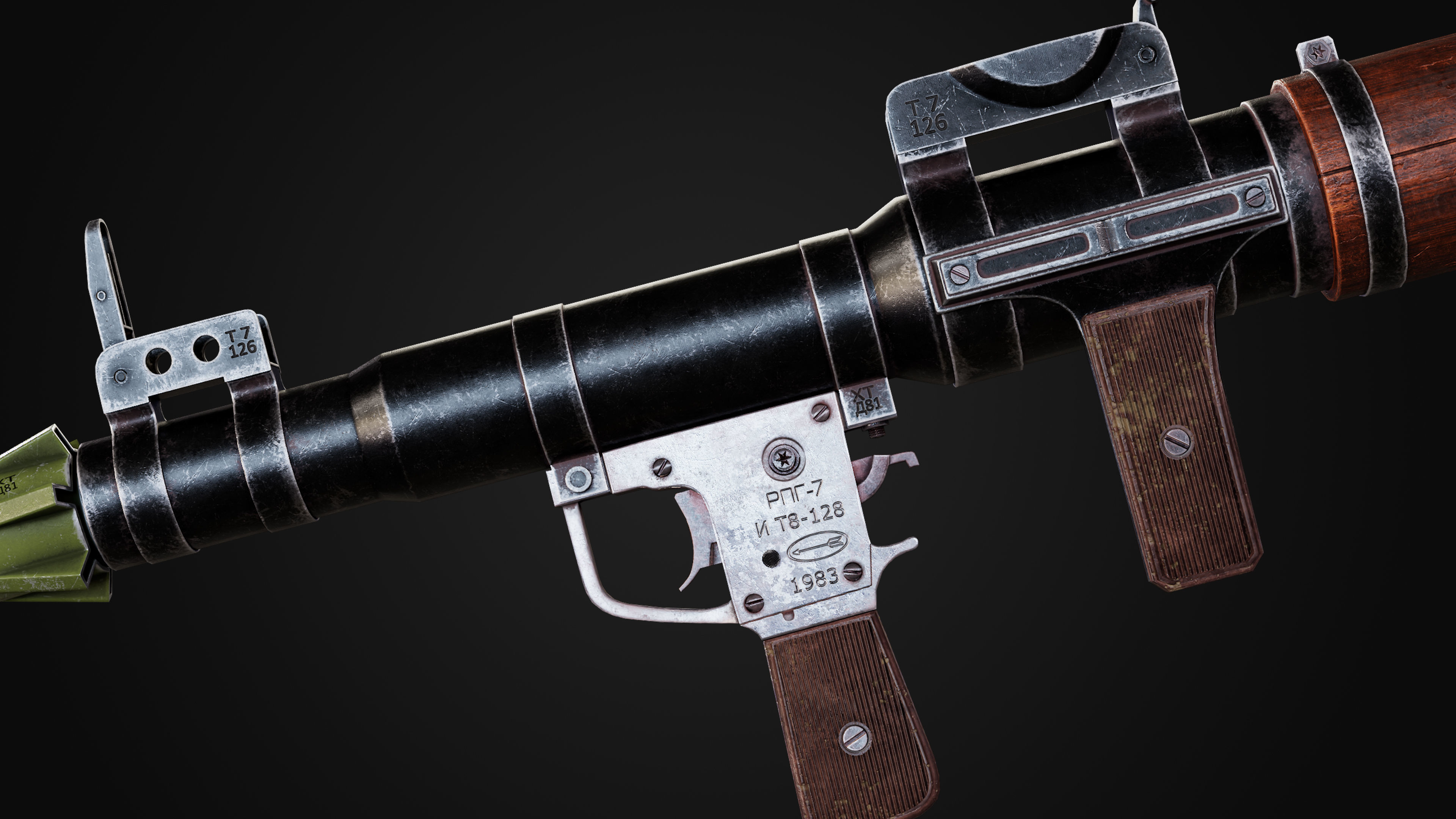 RPG-7 rocket launcher game ready asset Low-poly 3D model_6