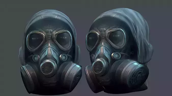 Gas mask helmet 3d model military combat fantasy