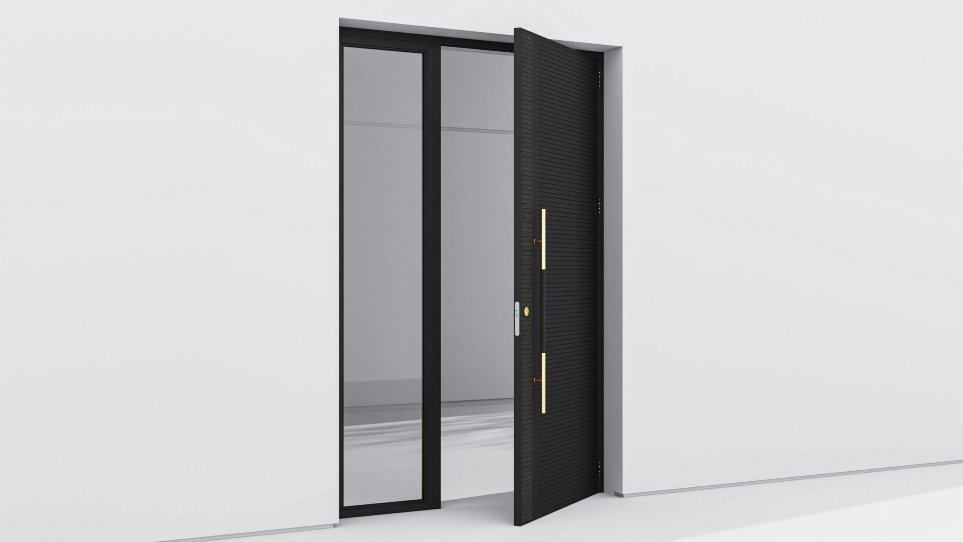 Aluminium door 107 3D model_3