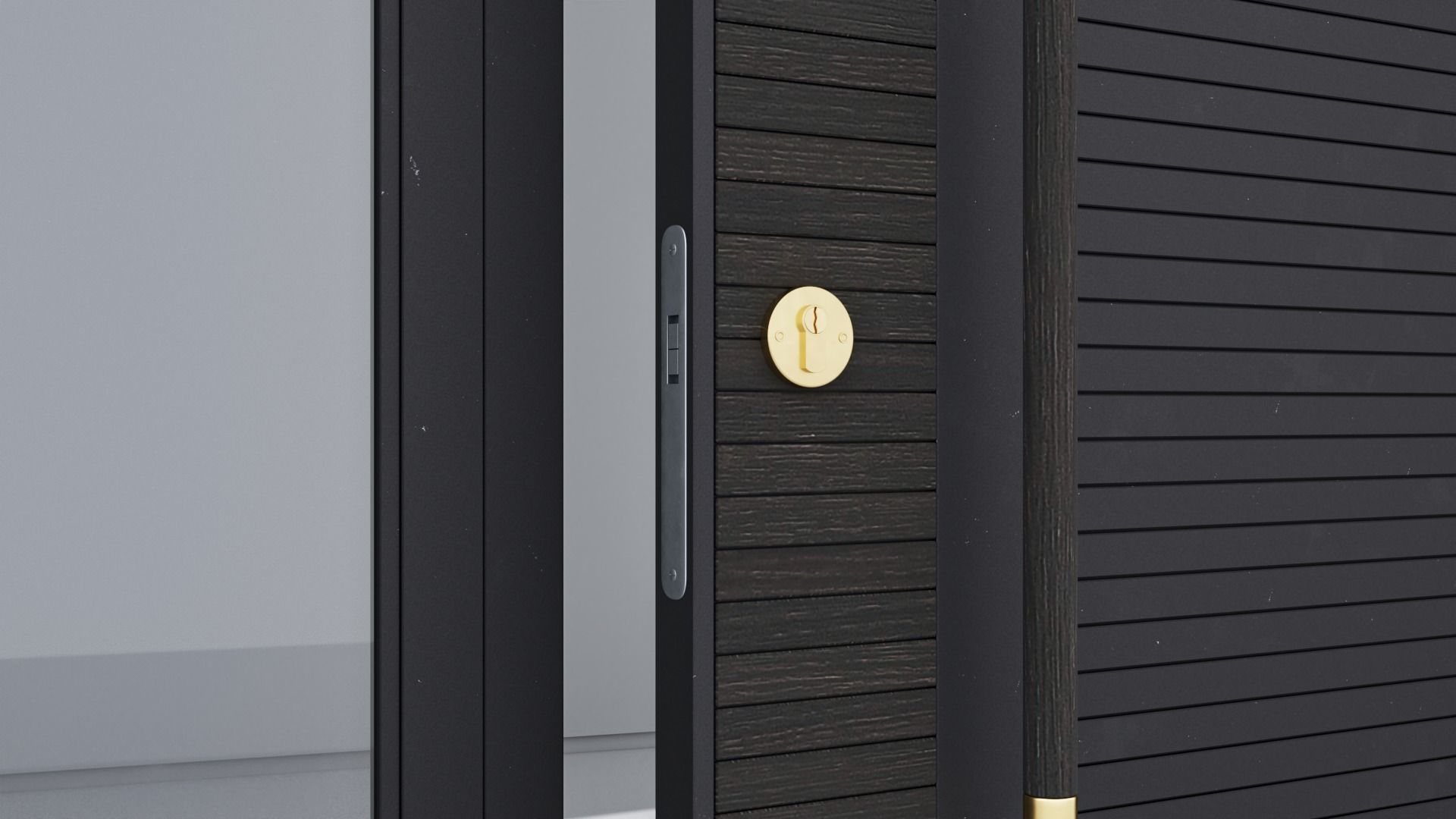 Aluminium door 107 3D model_4