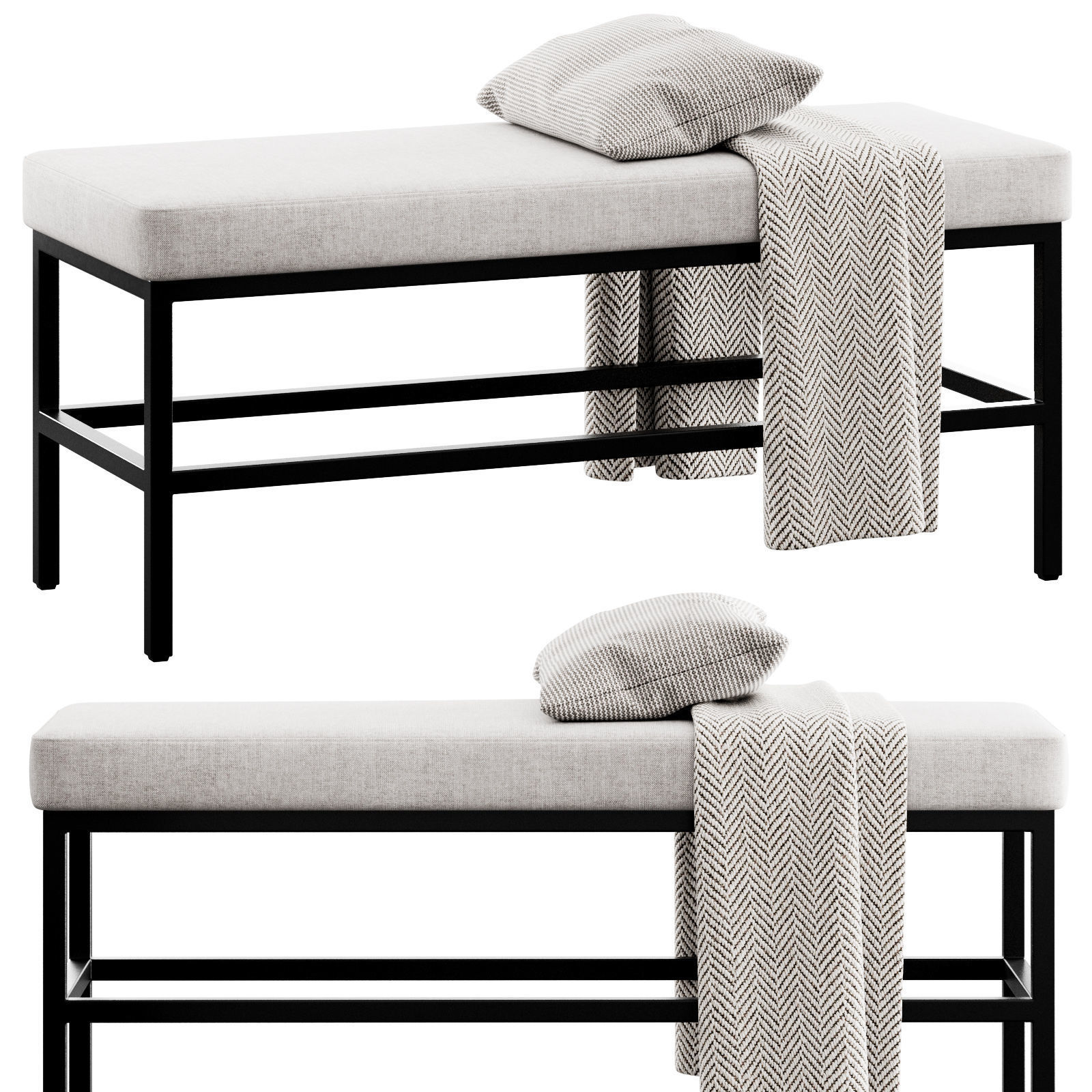 Seman Bench By Williston Forge 3D model_1