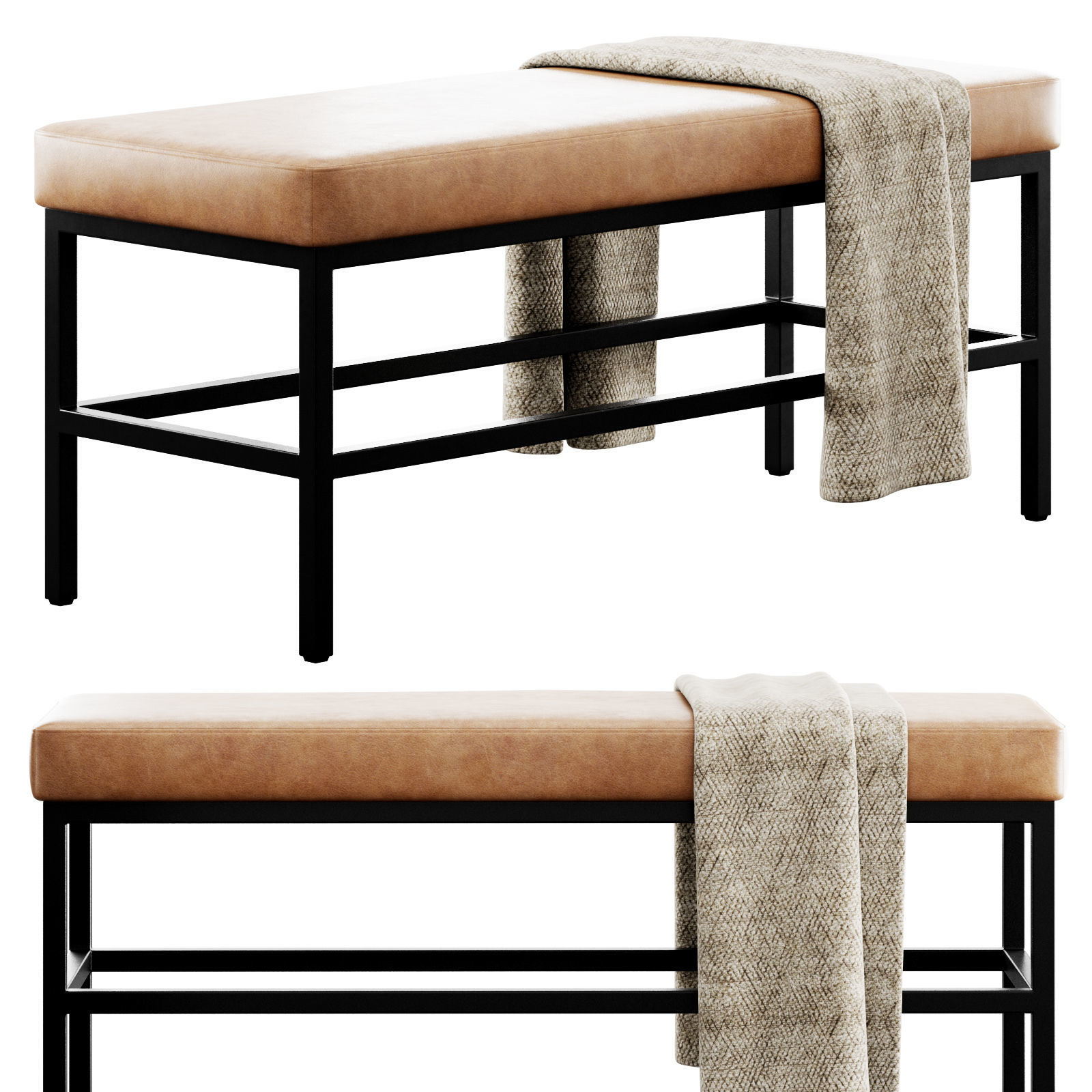 Seman Bench By Williston Forge 3D model_2