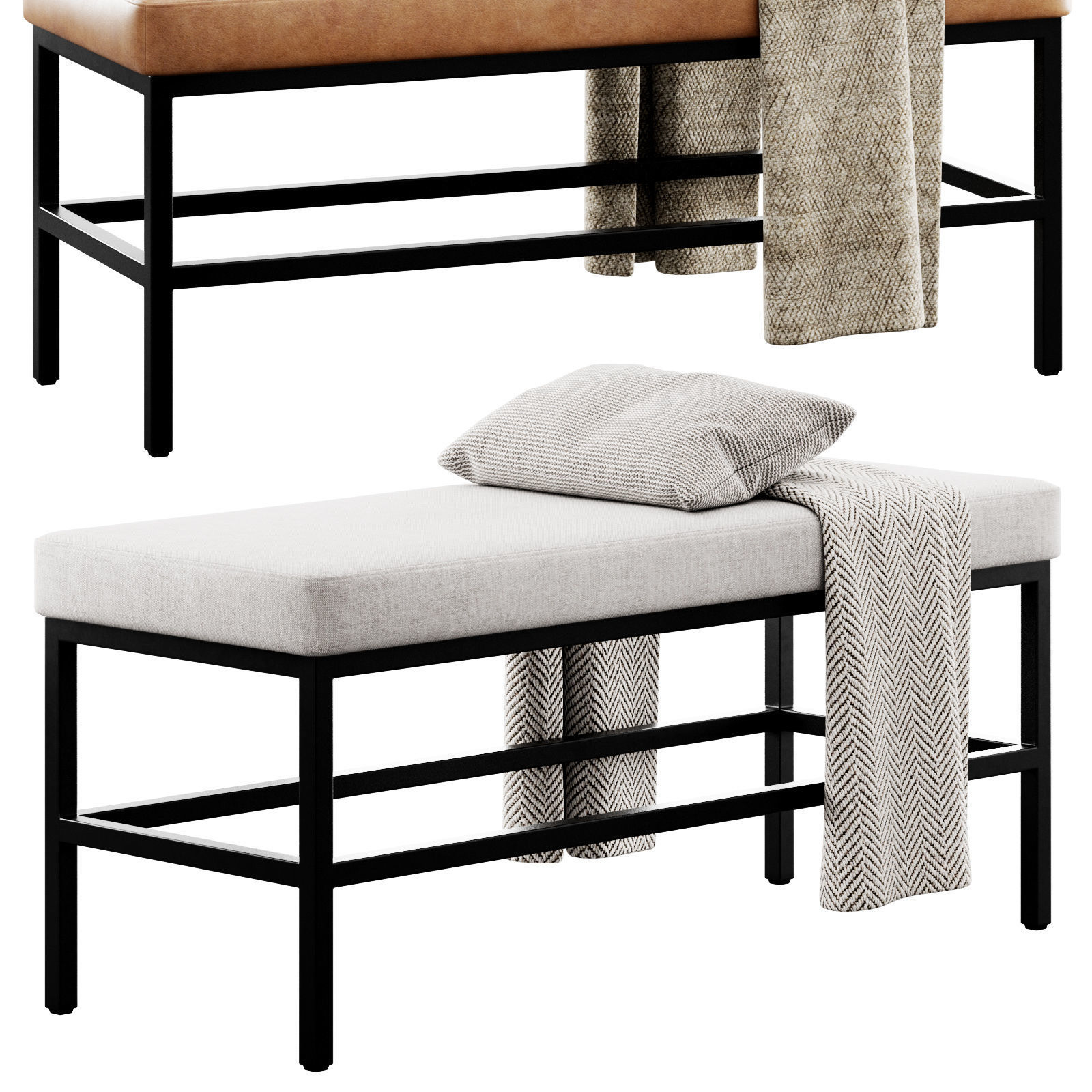 Seman Bench By Williston Forge 3D model_3