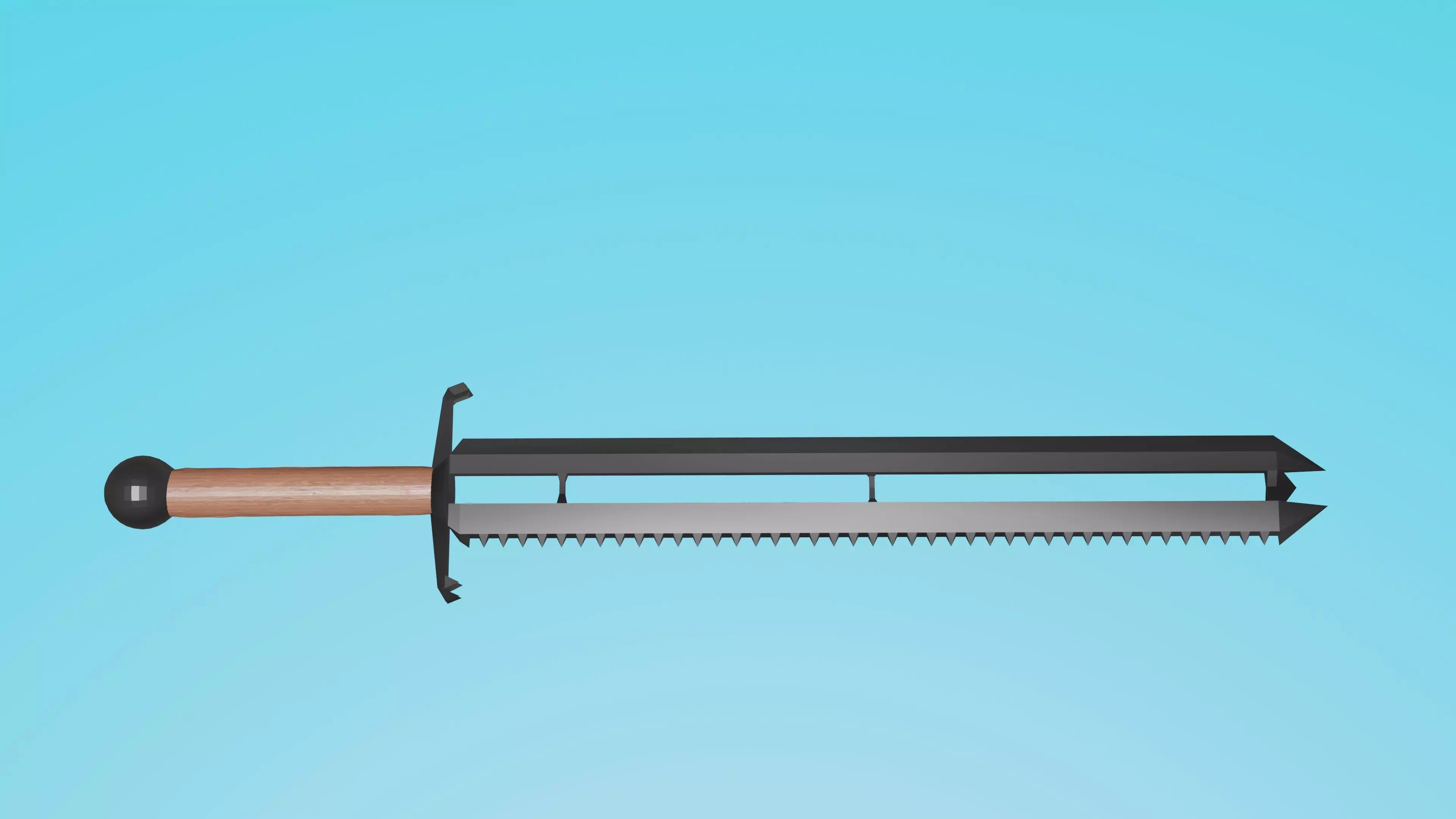 low-poly sword Low-poly 3D model_0
