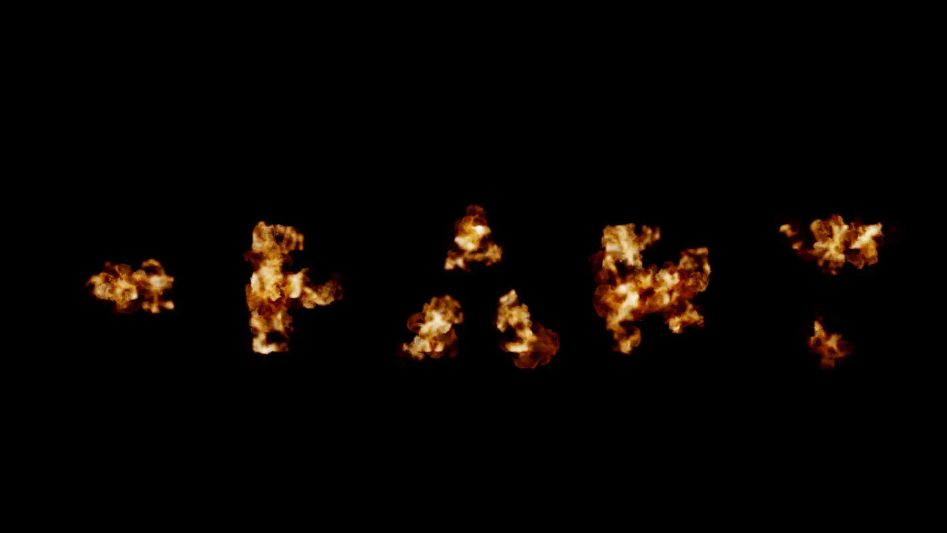Heart fire text animation burn 3D model