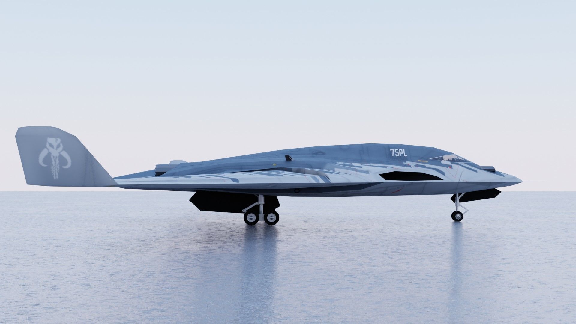 Tupolev PAK DA Envoy Low-poly 3D model_9