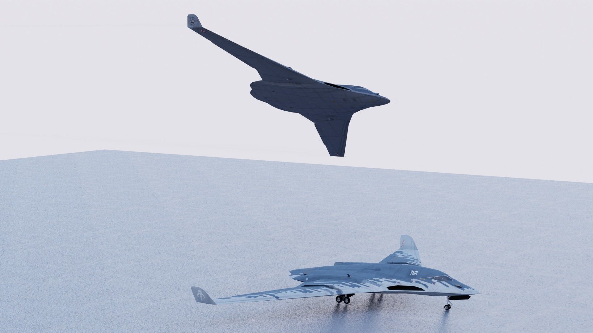 Tupolev PAK DA Envoy Low-poly 3D model_20