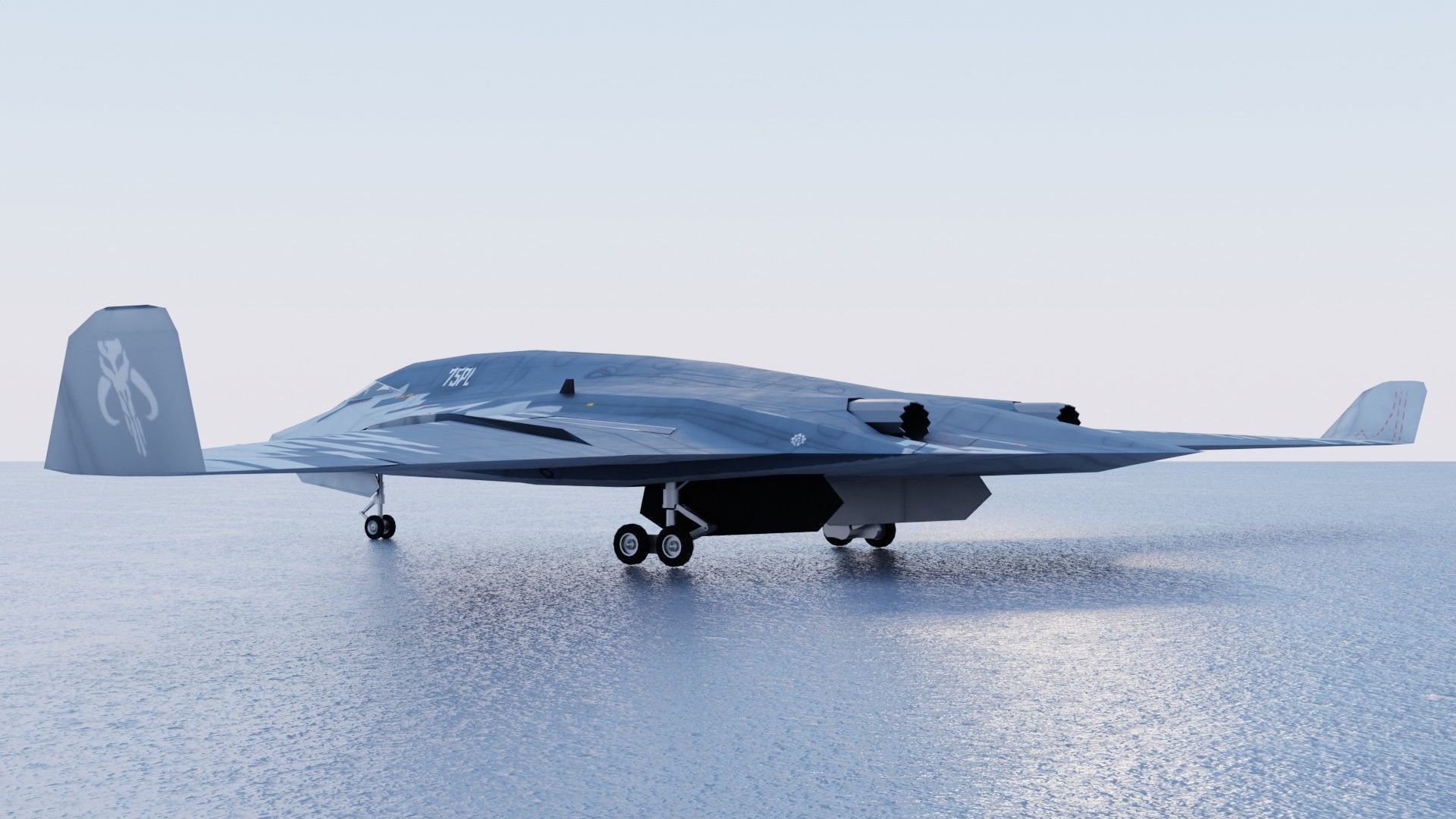 Tupolev PAK DA Envoy Low-poly 3D model_11