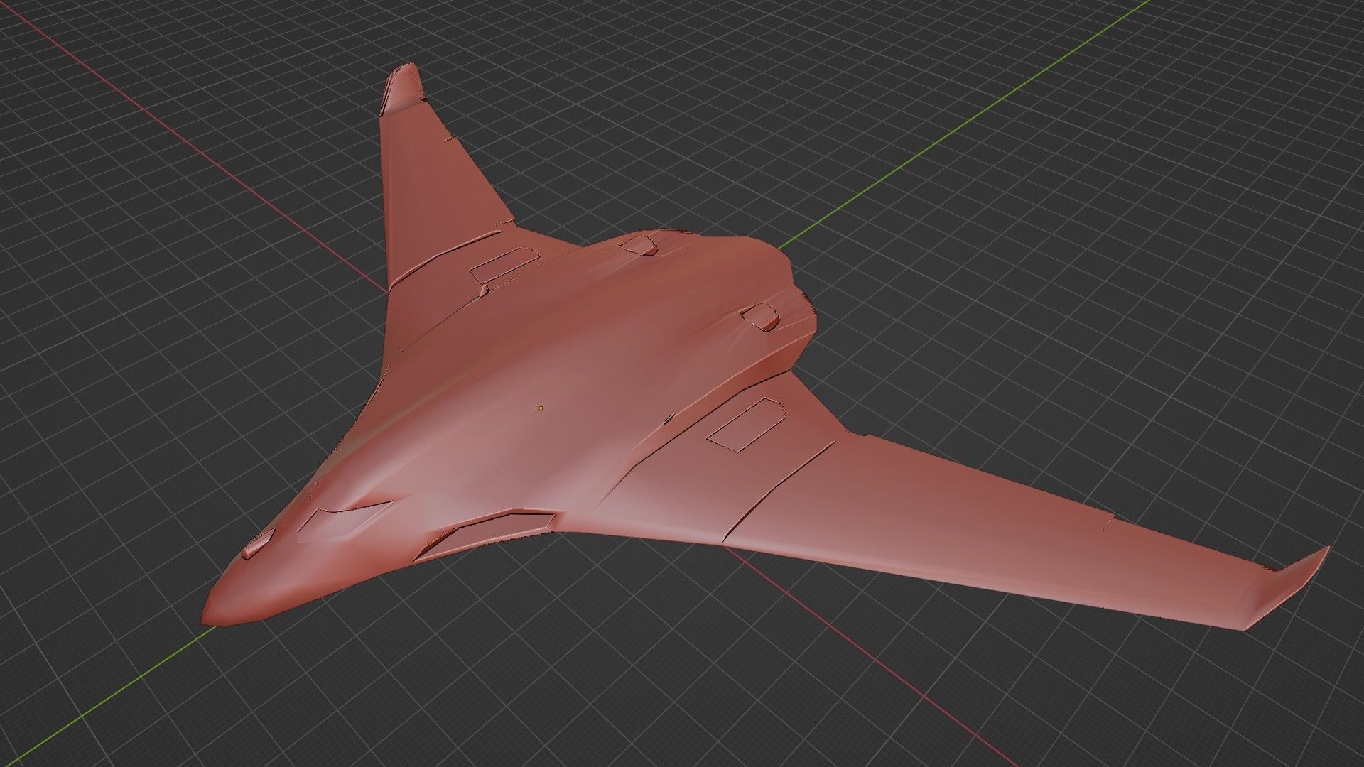 Tupolev PAK DA Envoy Low-poly 3D model_6