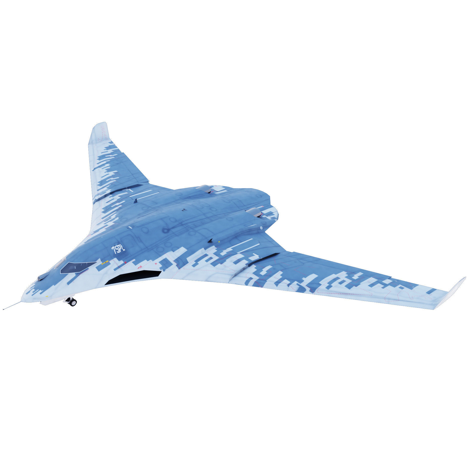 Tupolev PAK DA Envoy Low-poly 3D model_2