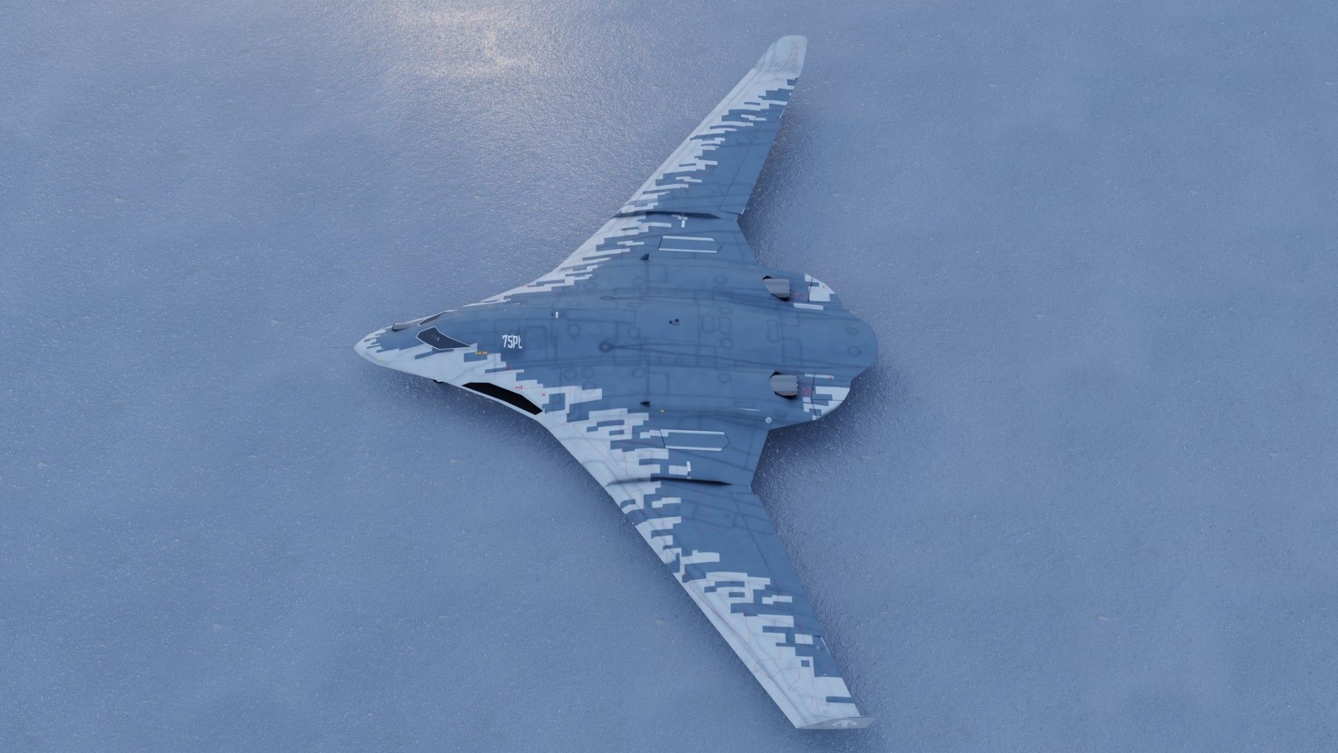 Tupolev PAK DA Envoy Low-poly 3D model_3