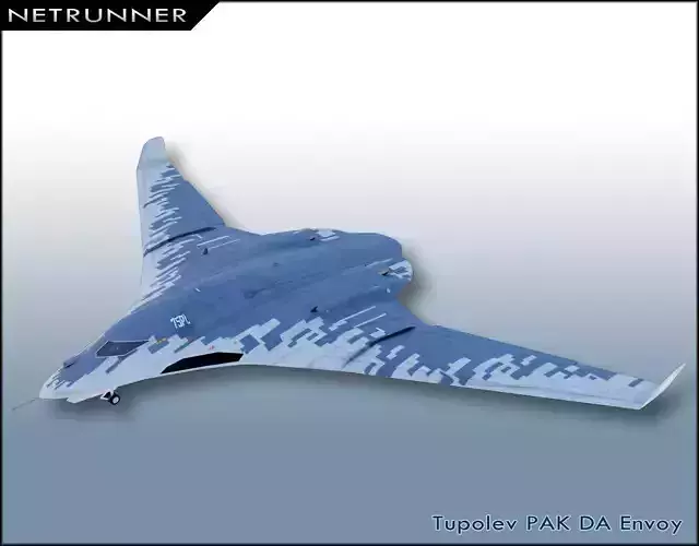 Tupolev PAK DA Envoy Low-poly 3D model Tupolev PAK DA Envoy Low-poly 3D model