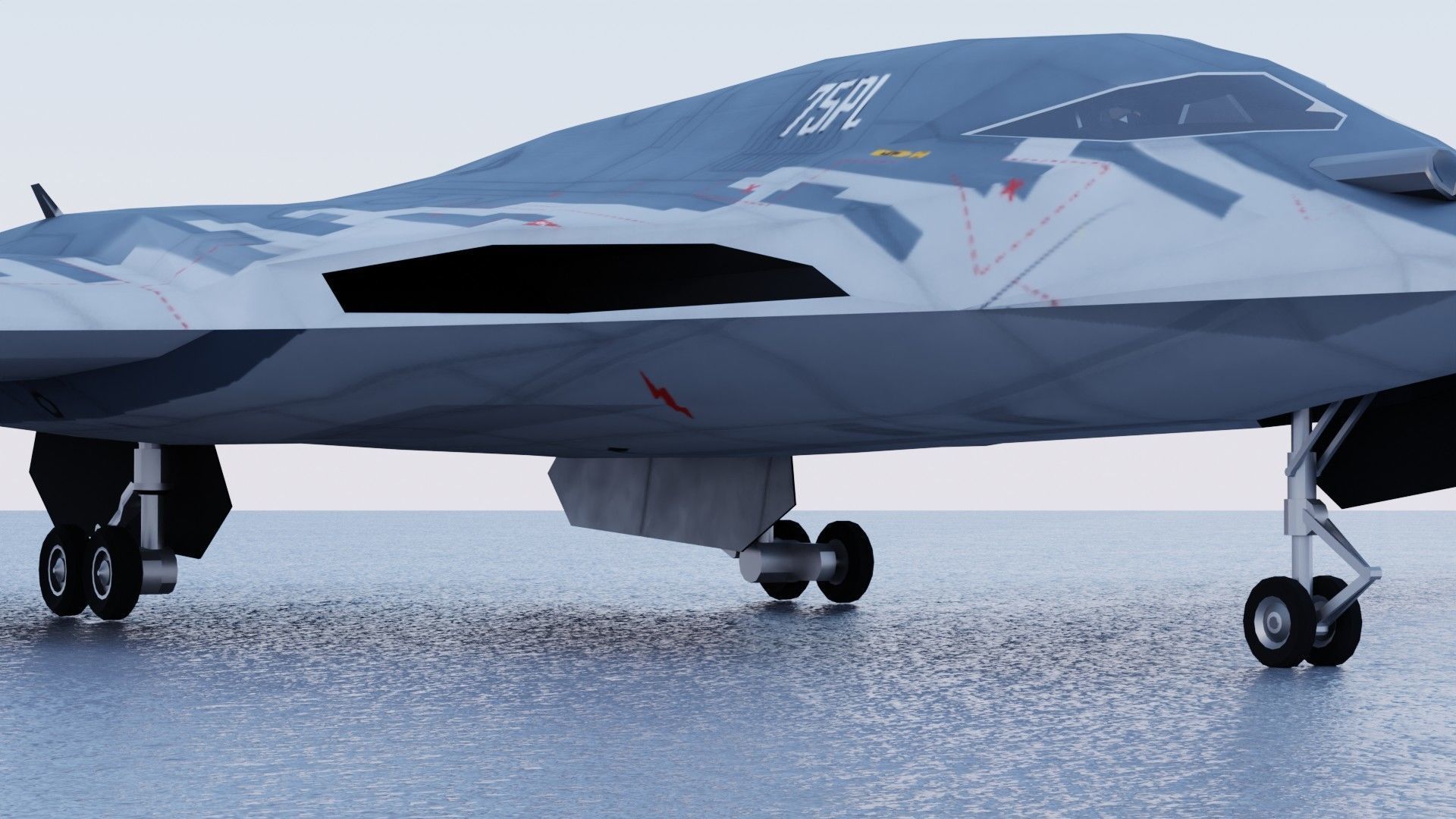 Tupolev PAK DA Envoy Low-poly 3D model_12