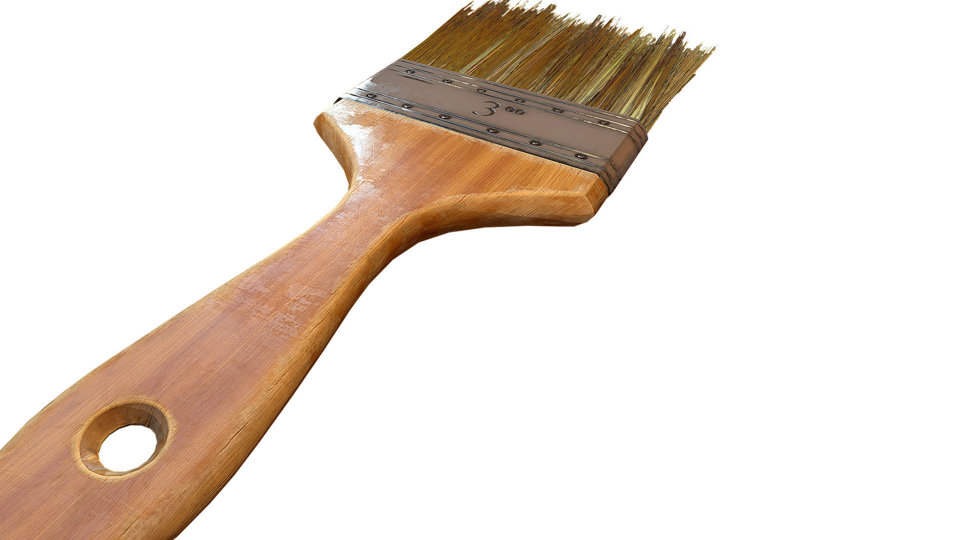 Paint Brush  Low-poly 3D model_5