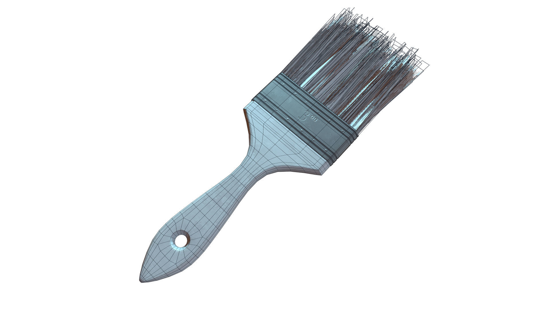Paint Brush  Low-poly 3D model_7