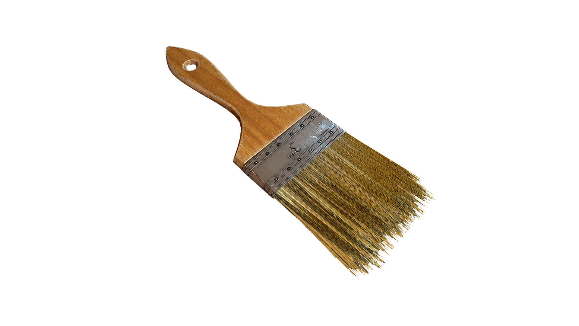 Paint Brush  Low-poly 3D model_1