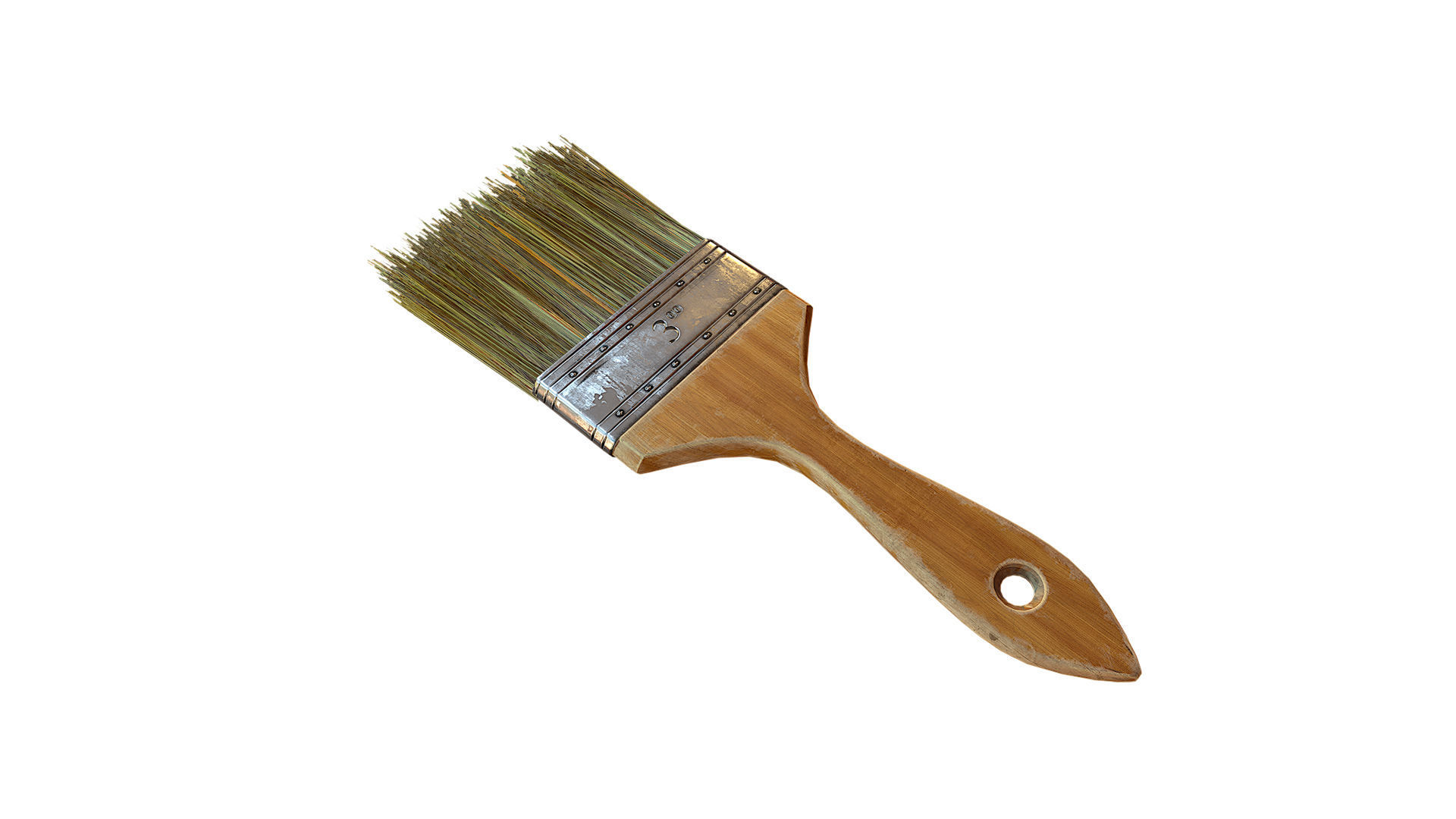 Paint Brush  Low-poly 3D model_2