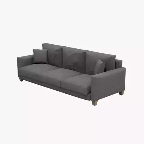 Modern Gray Fabric Sofa 3D model