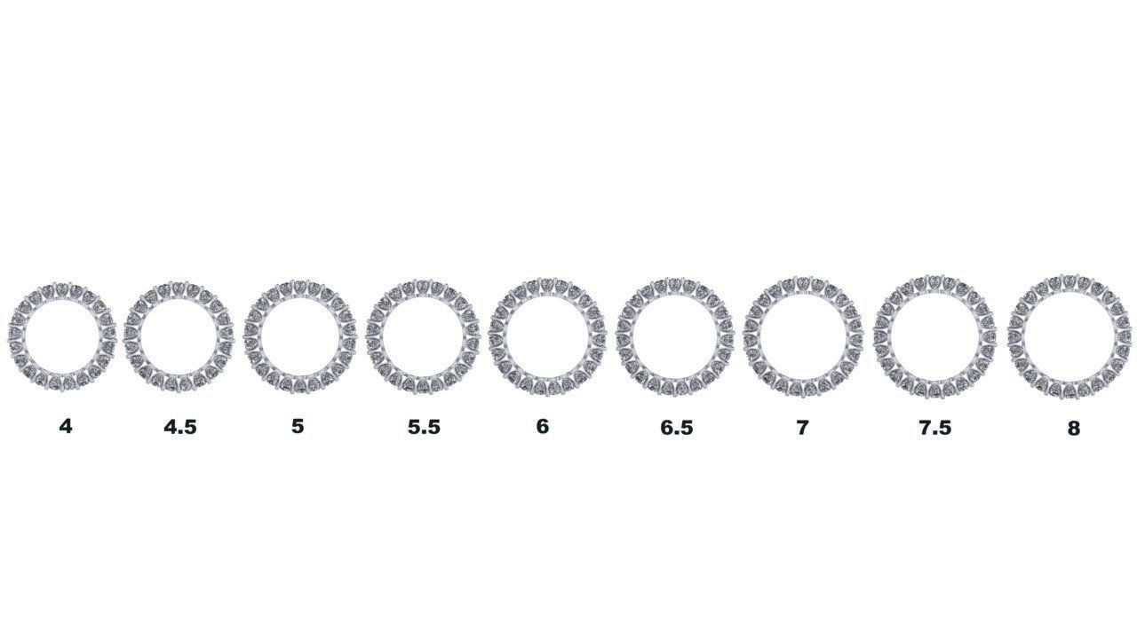 Union Diamond Sided Eternity Band - Full stone and finger sz set 3D print model_16