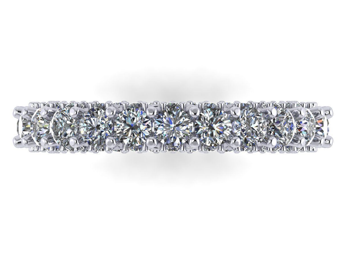 Union Diamond Sided Eternity Band - Full stone and finger sz set 3D print model_2