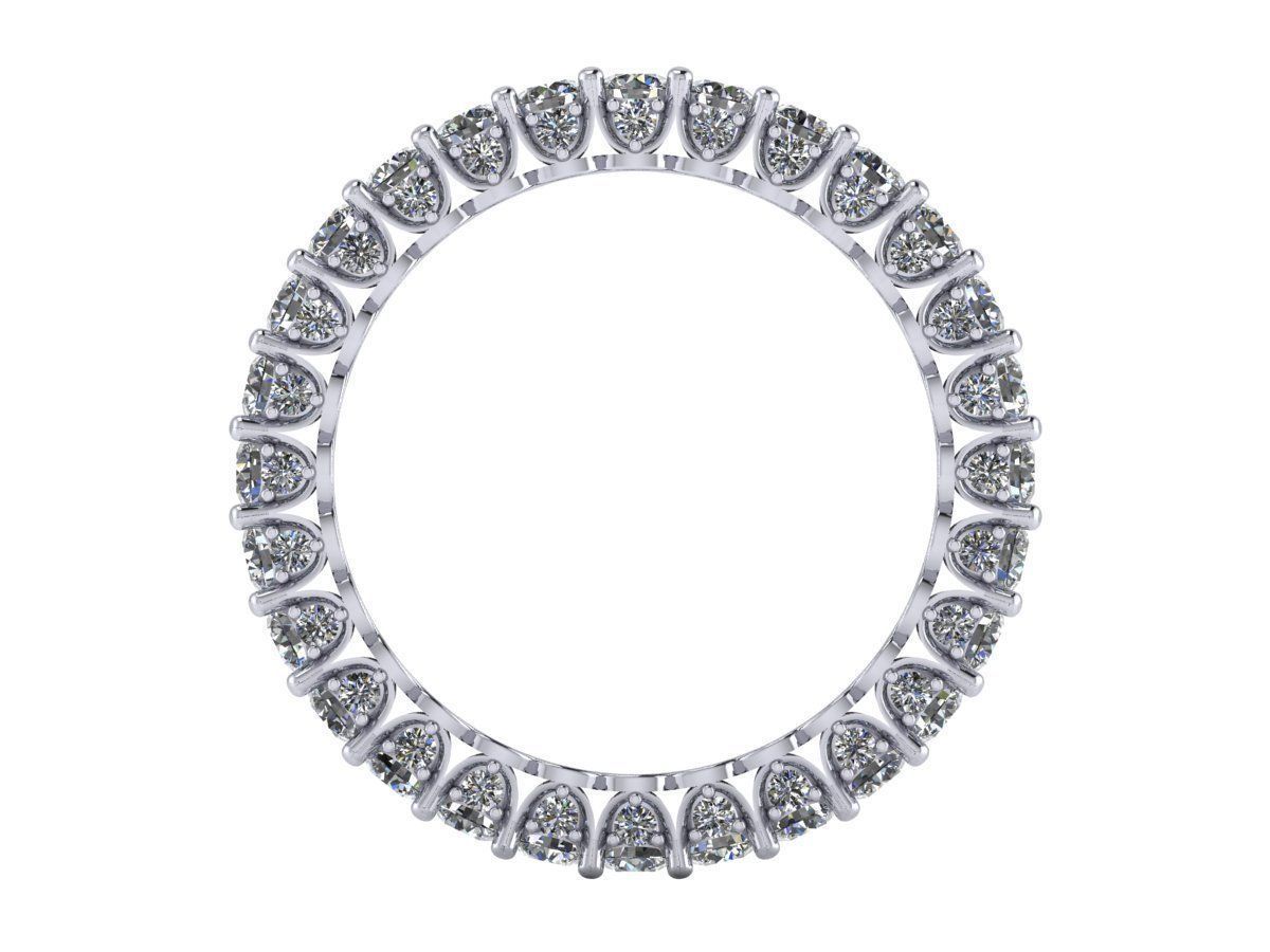 Union Diamond Sided Eternity Band - Full stone and finger sz set 3D print model_8
