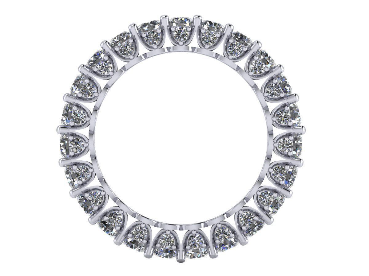 Union Diamond Sided Eternity Band - Full stone and finger sz set 3D print model_3