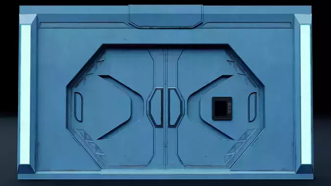 Game ready Sci-fi Door Low-poly 3D model