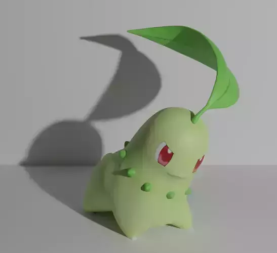 Chikorita pokemon 3D print model