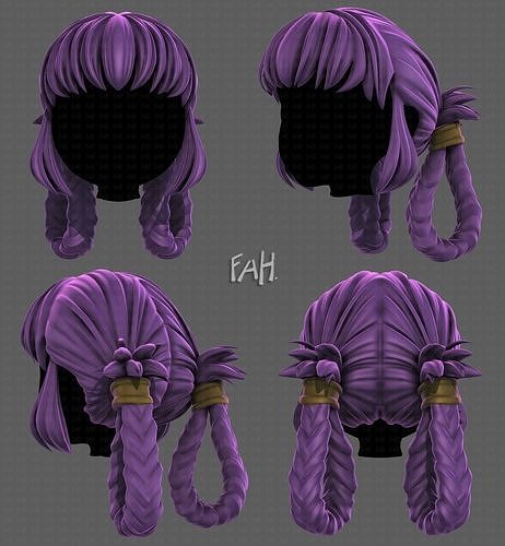 3D Hair style for girl V110 3D model