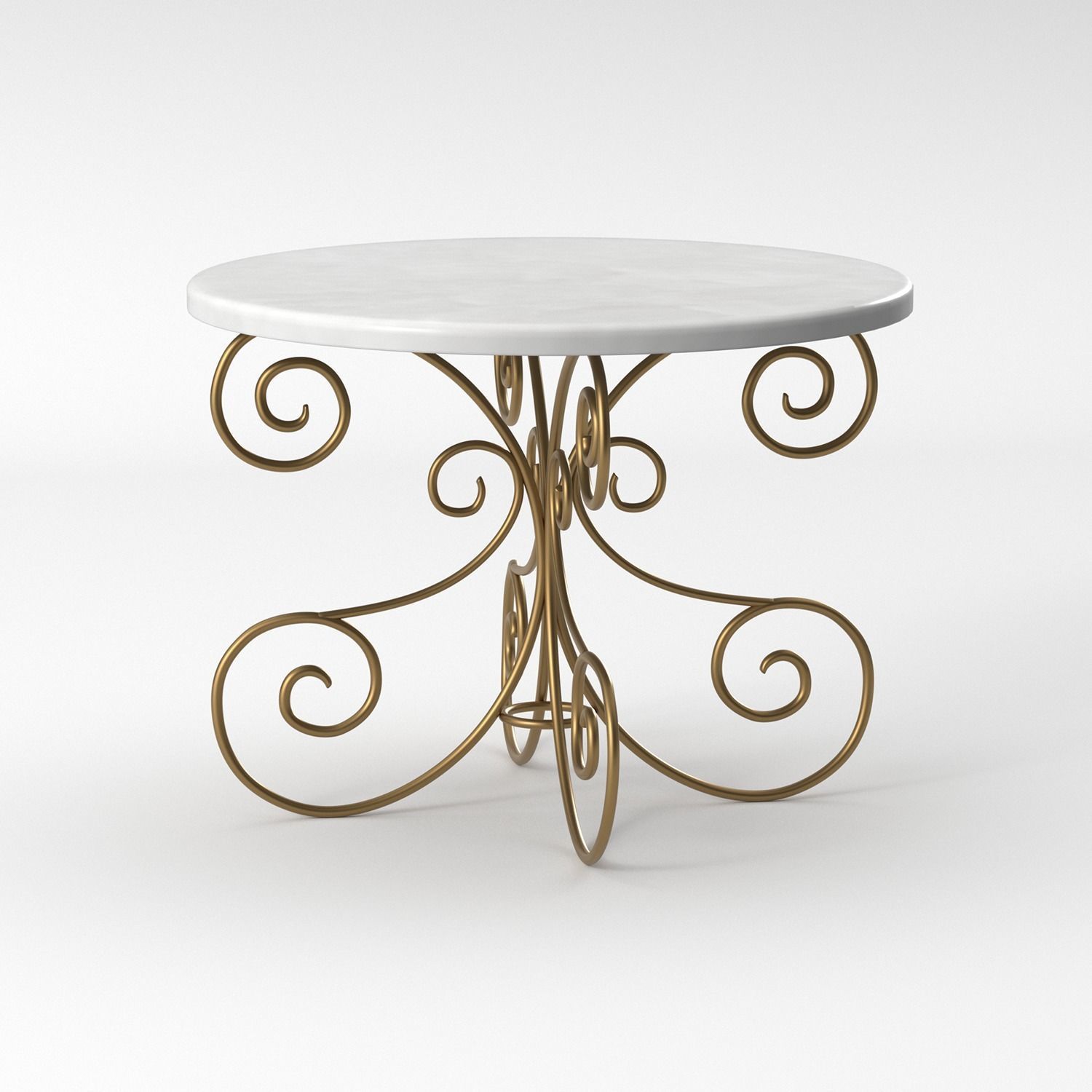 Round coffee table 3D model_2