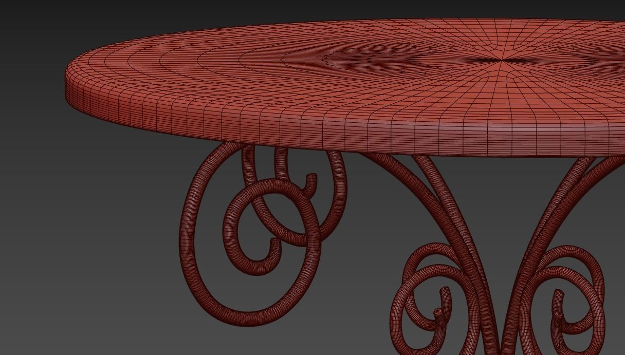 Round coffee table 3D model_3