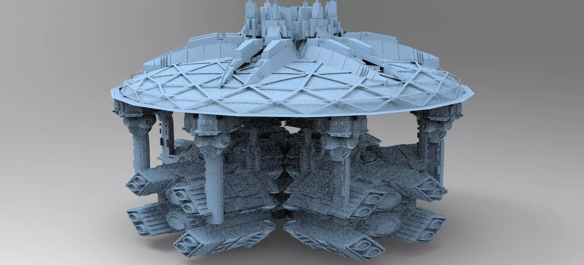 Occult Elven Sci fi Grand Dome 1 Kit bash 3D model_0