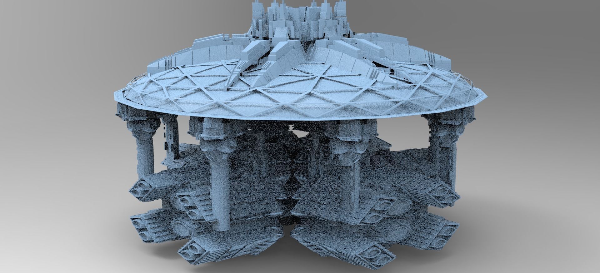 Occult Elven Sci fi Grand Dome 1 Kit bash 3D model_1