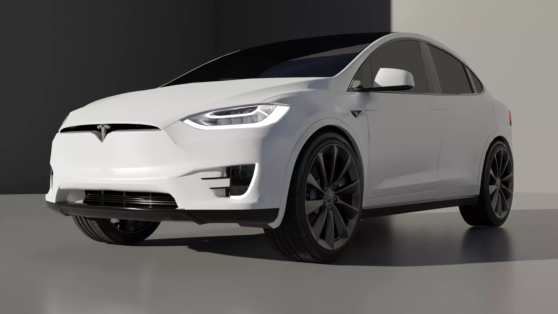 Car Rigged - Tesla Model X Low-poly 3D model