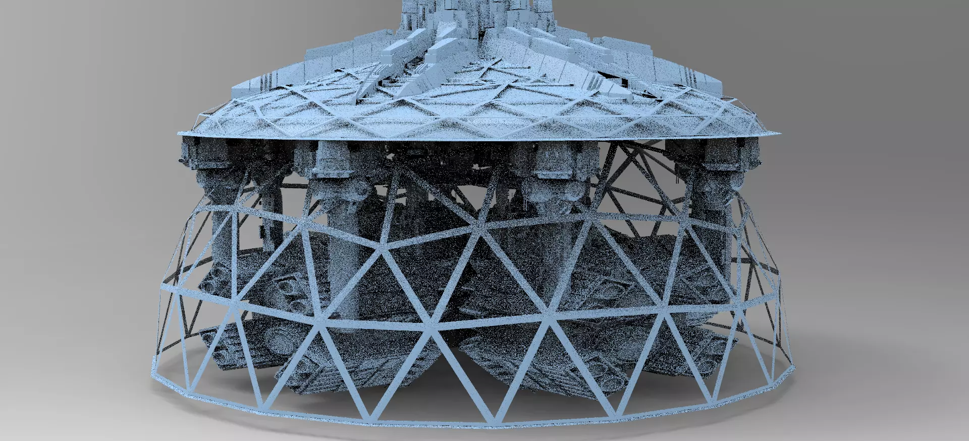 Occult Elven Sci fi Towers Dome 2 3D model