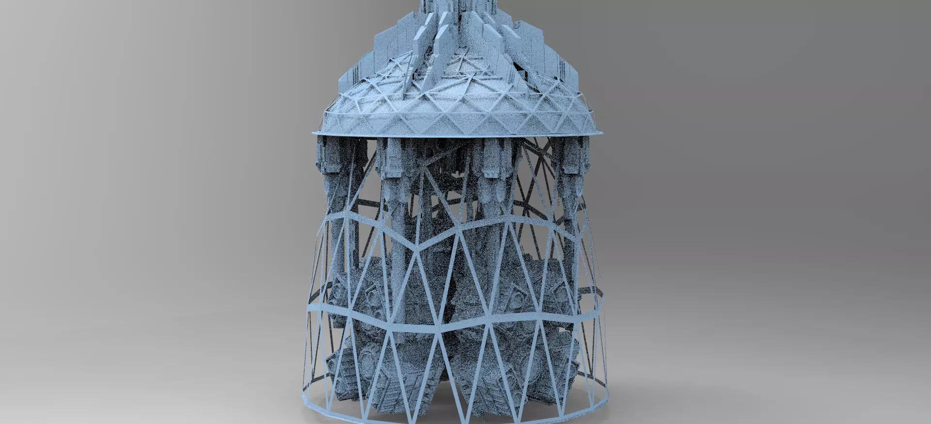  Elven Sci fi Tower Dome 5 Kit bash  3D model_0