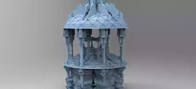 Grand Elven Sci fi Towers Dome 7 3D