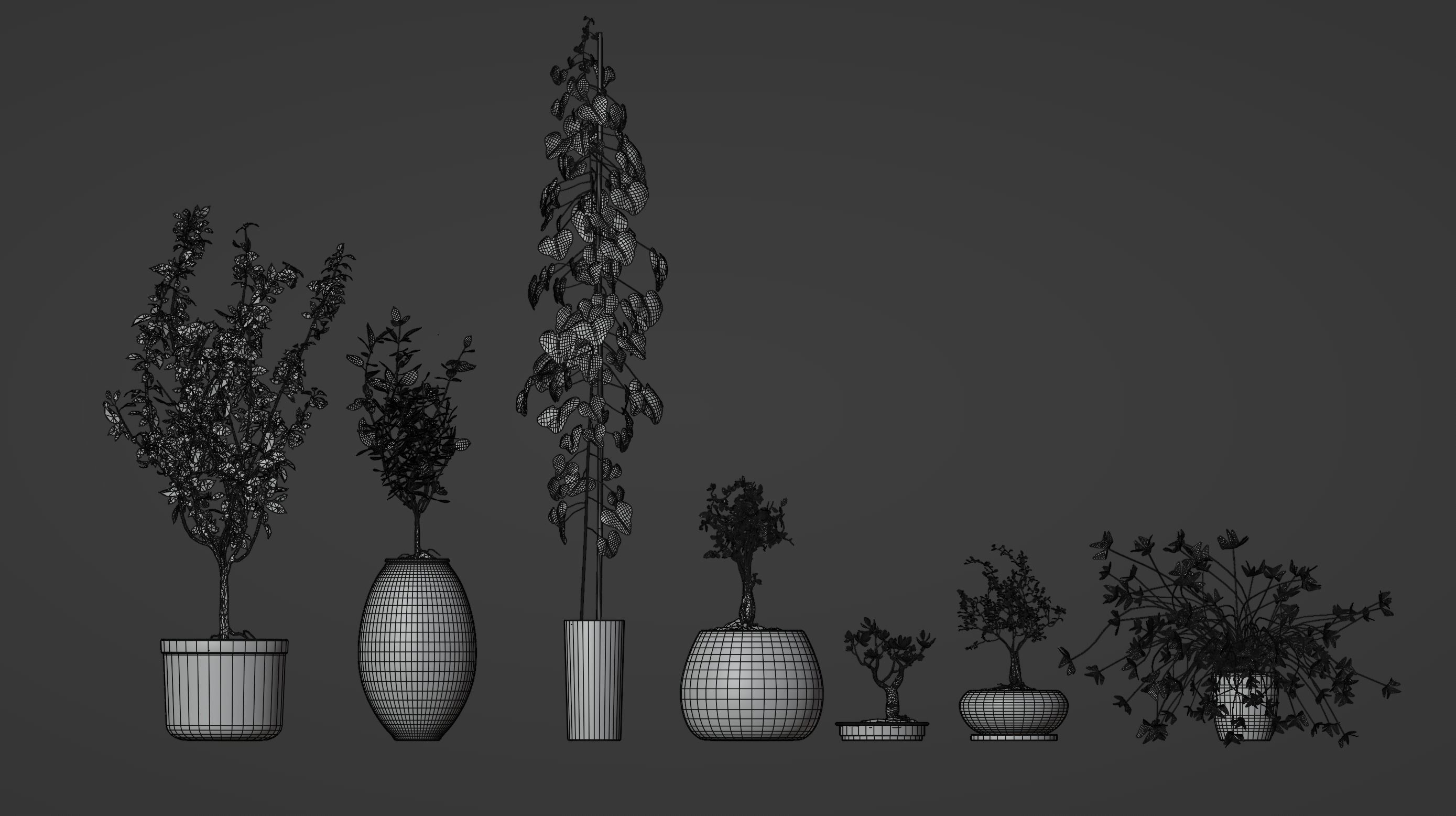 Potted plants collection 3D model_10