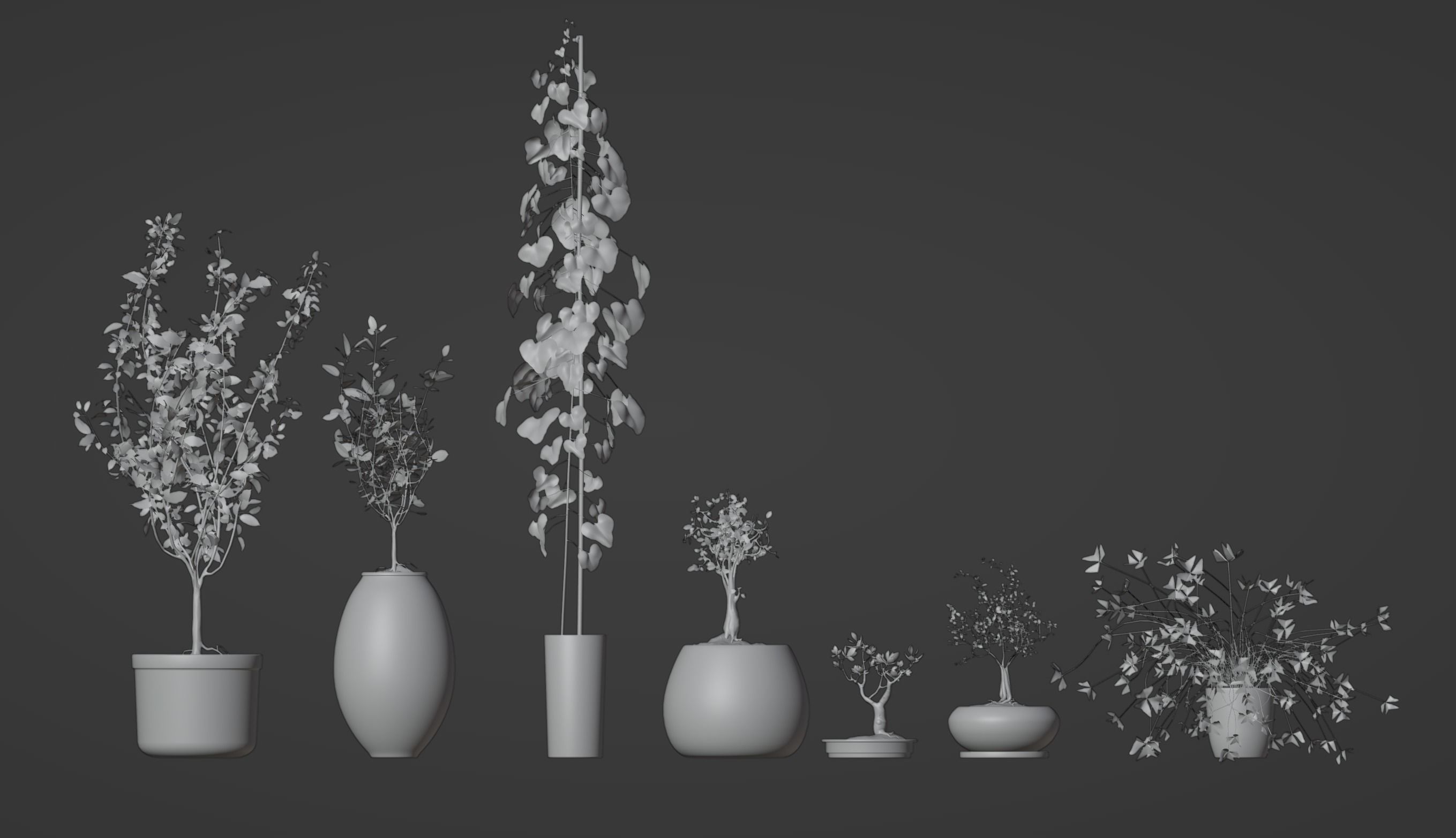 Potted plants collection 3D model_11