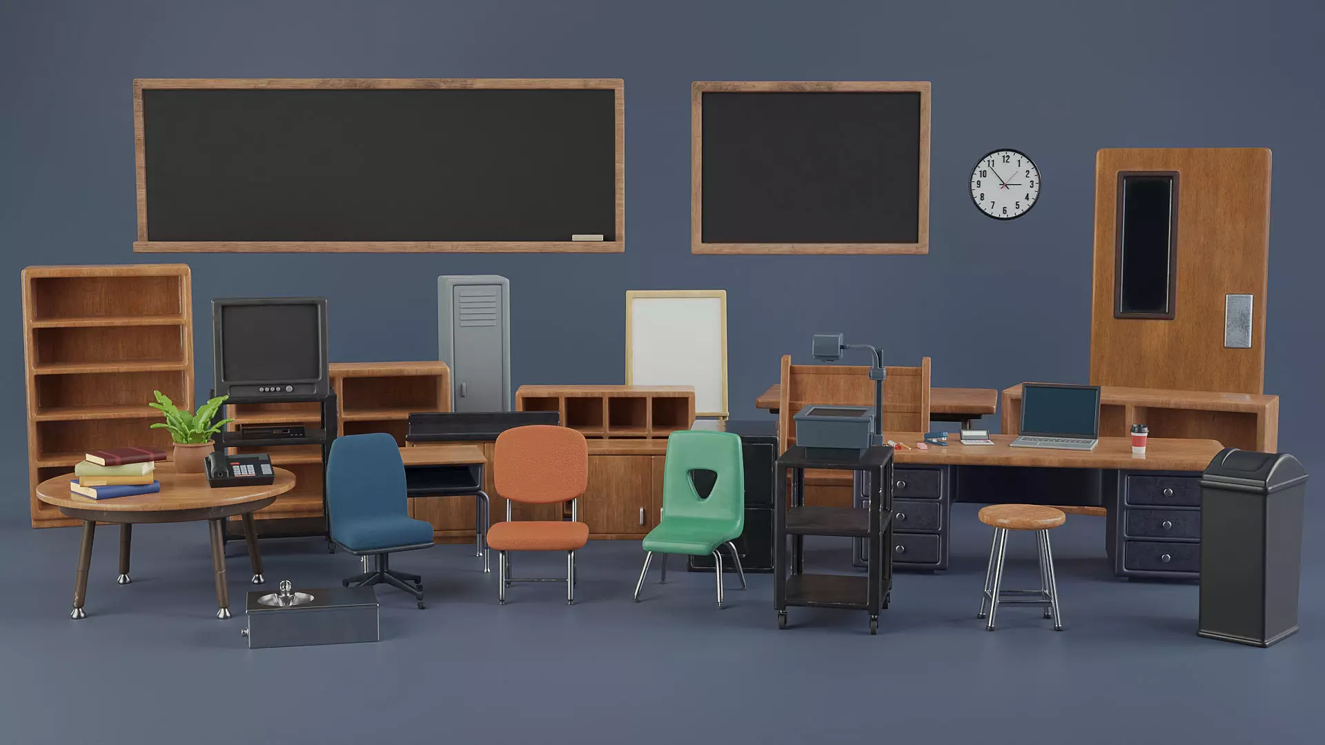 Stylized School Kit 3D model