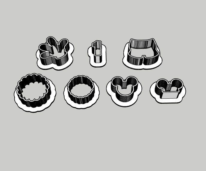 Mickey Mouse Cake Pops Cookie Cutter Set 3D print model_1