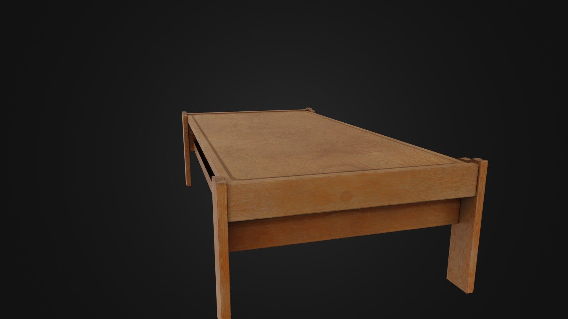 Wooden Coffee Table 01 Low-poly 3D model_35