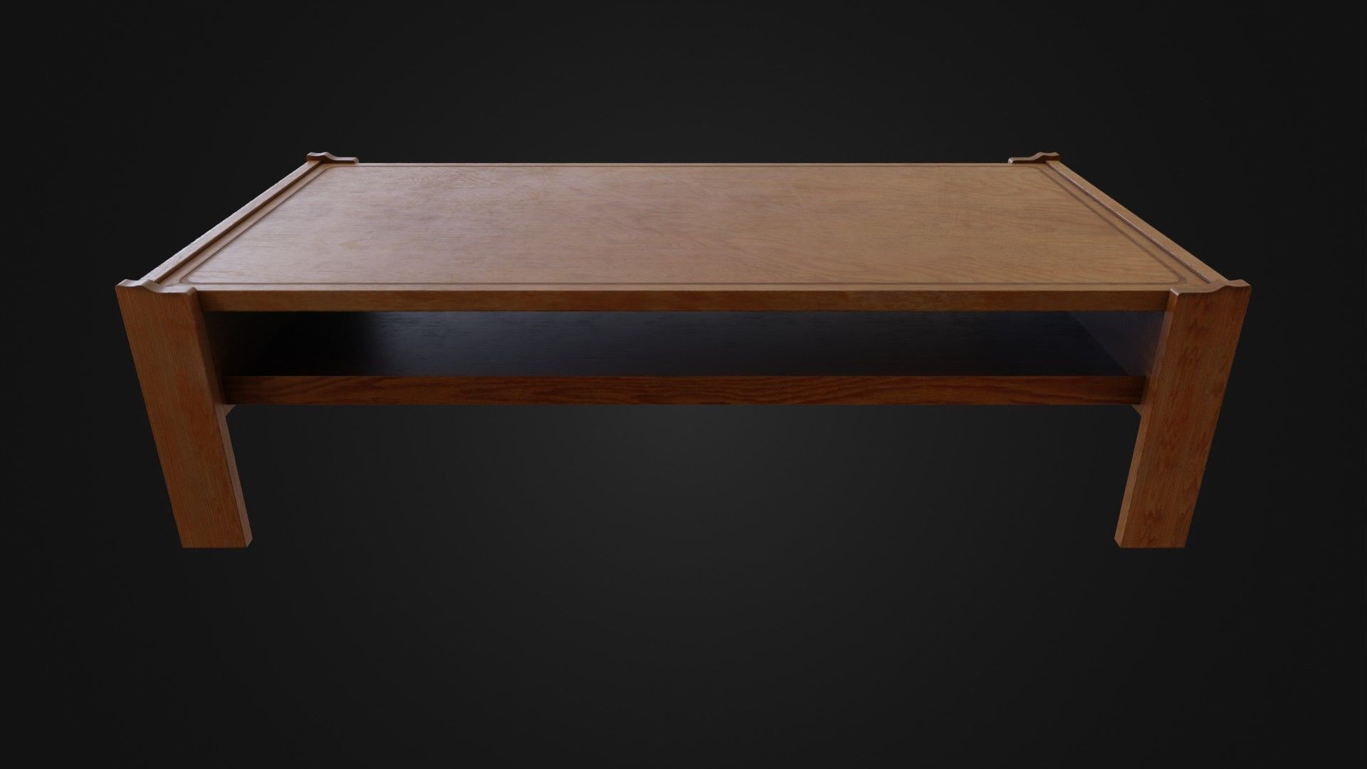 Wooden Coffee Table 01 Low-poly 3D model_22