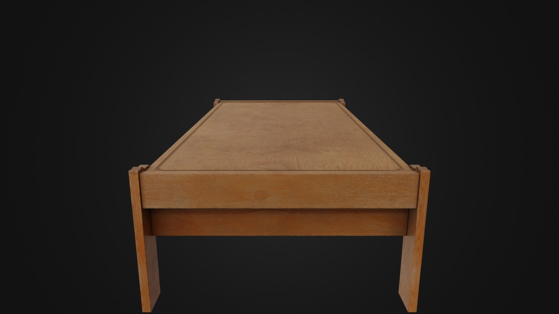 Wooden Coffee Table 01 Low-poly 3D model_33