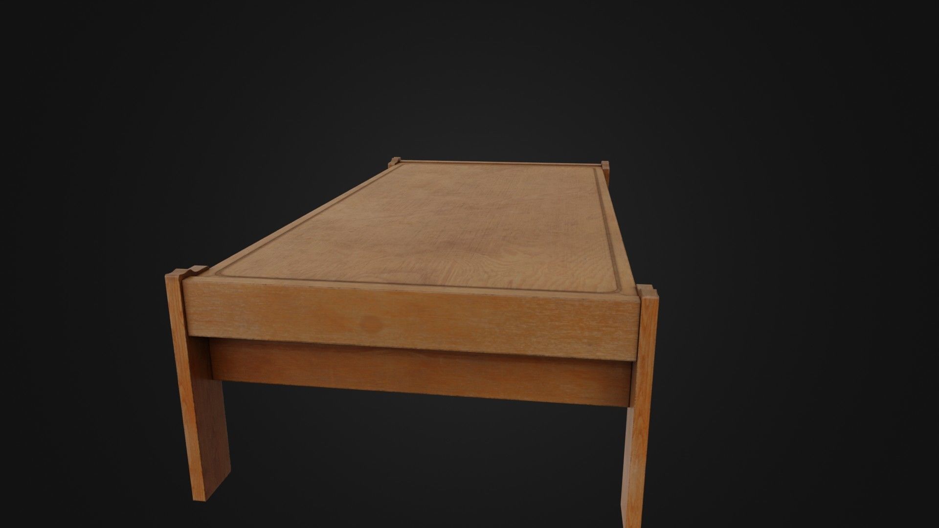 Wooden Coffee Table 01 Low-poly 3D model_32