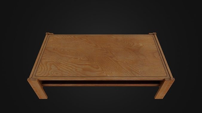 Wooden Coffee Table 01 Low-poly 3D model