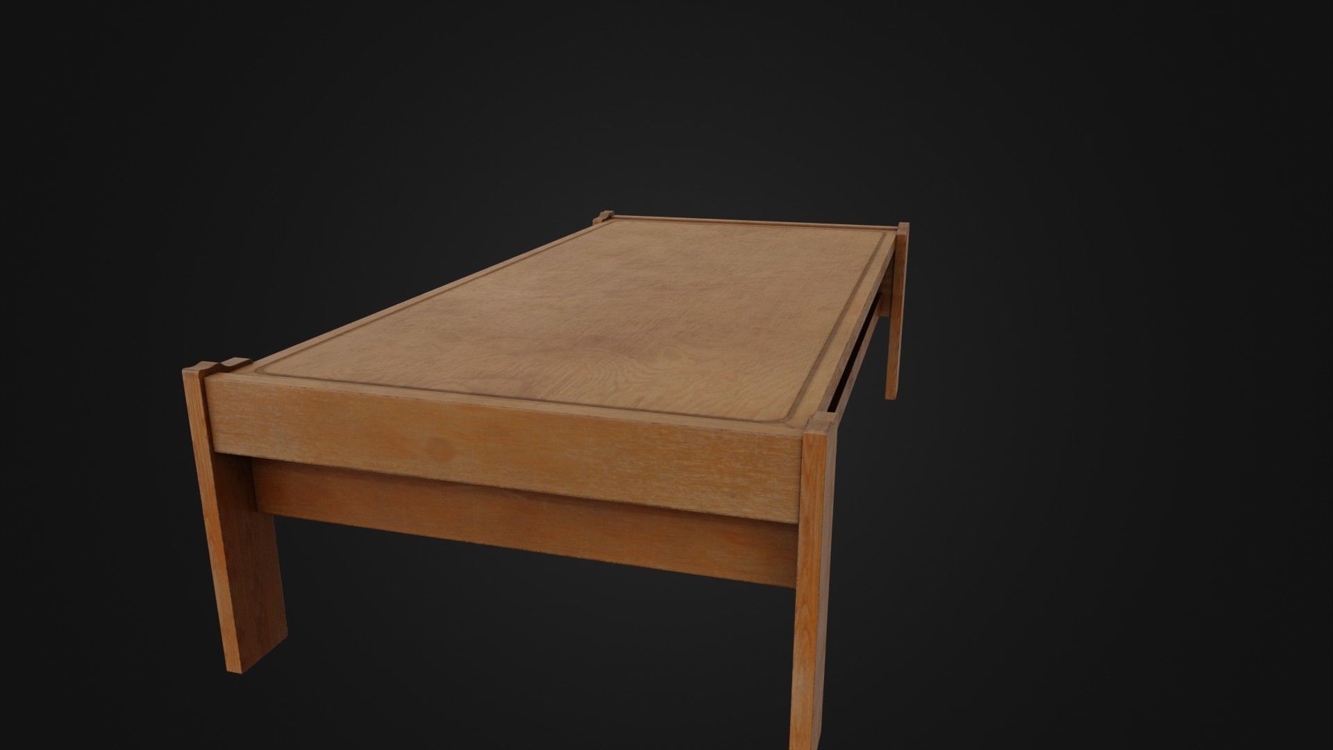Wooden Coffee Table 01 Low-poly 3D model_31