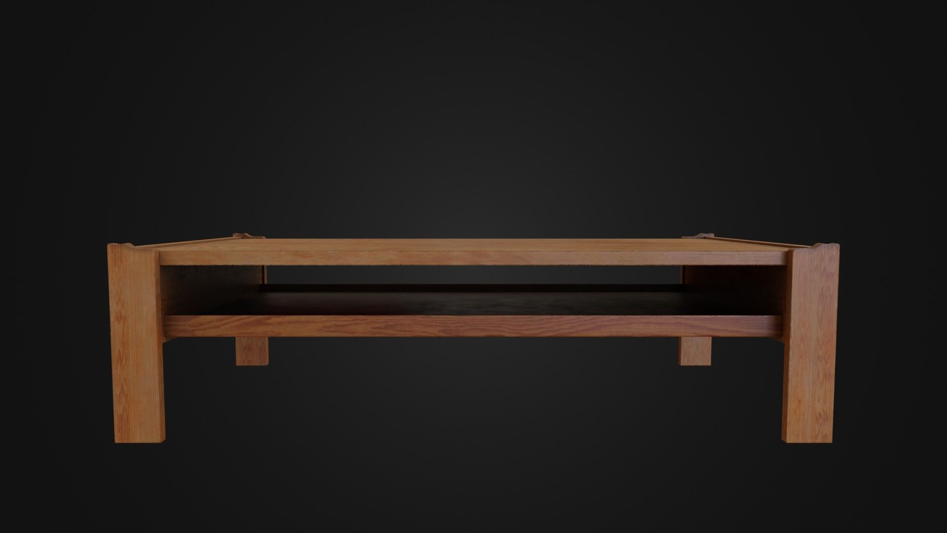 Wooden Coffee Table 01 Low-poly 3D model_44