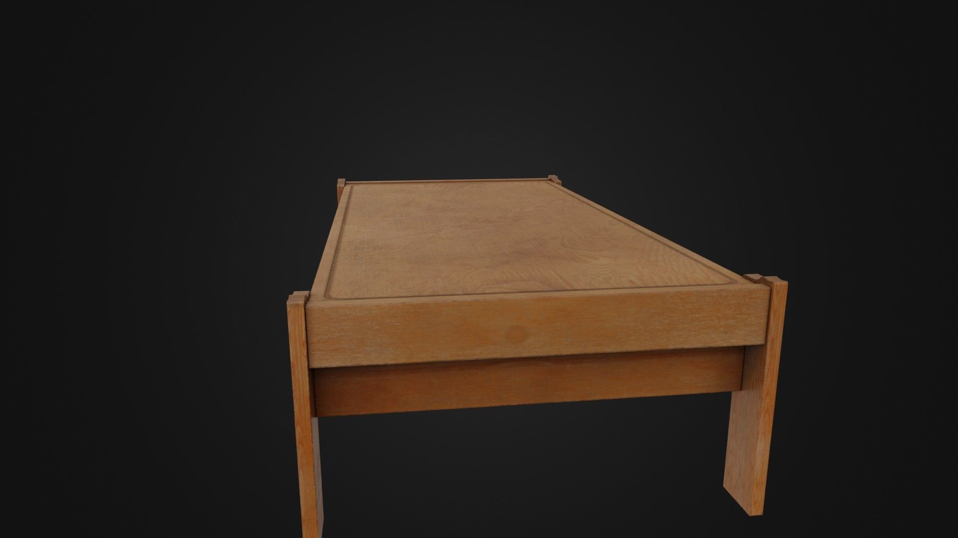 Wooden Coffee Table 01 Low-poly 3D model_34