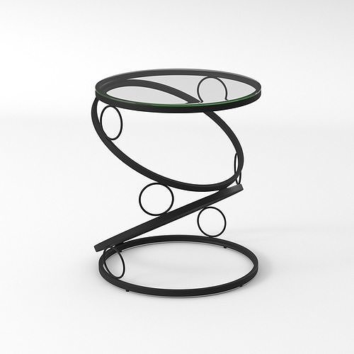 Glass round table 3D model